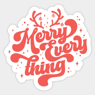 Retro Merry Everything Merry Christmas Sticker